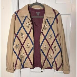 Vintage Embroidered Zip Up Jacket 12P